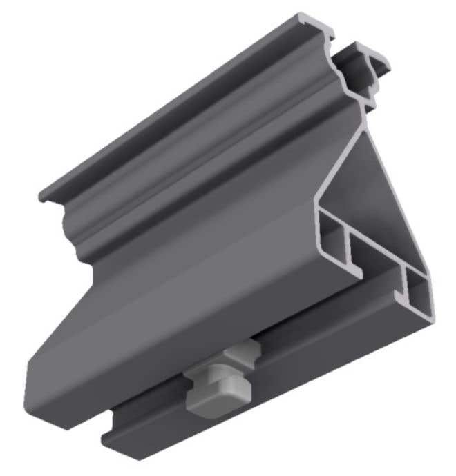 Schletter FixZ-15 Front Foot Panel Support Rail 18-96mm 15 Degrees with Connector - 163900-002