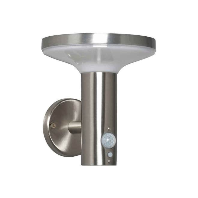 Forum Claire LED Solar Wall Light with PIR Sensor 3000K 600 Lumens in Stainless Steel - ZN-42048