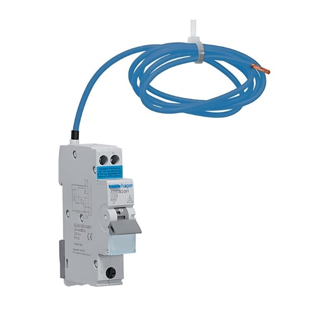 Hager 20A Double Pole RCBO C Curve 6kA 30mA Type A - ADC920R