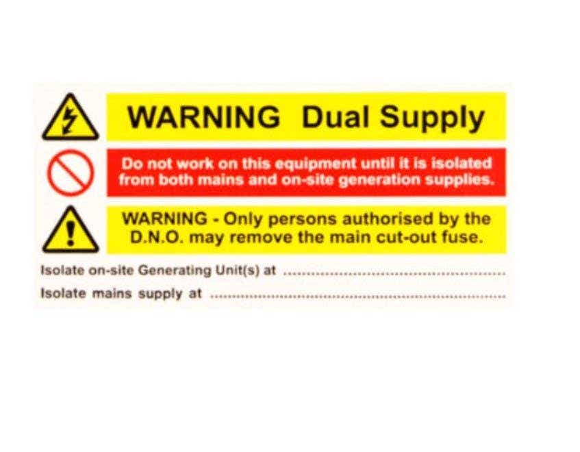 Industrial Signs Dual Supply Notice (Pack of 10) - IS8110SA
