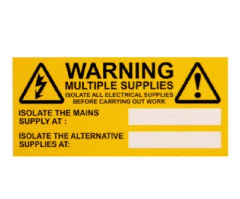 Industrial Signs Warning Multiple Supply (Pack of 10) - IS9410SA
