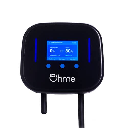 Ohme Home Pro 7.4kW EV Charger, 8m Tethered Cable, Type 2, Black, IP55 - OHME0002GB0028M