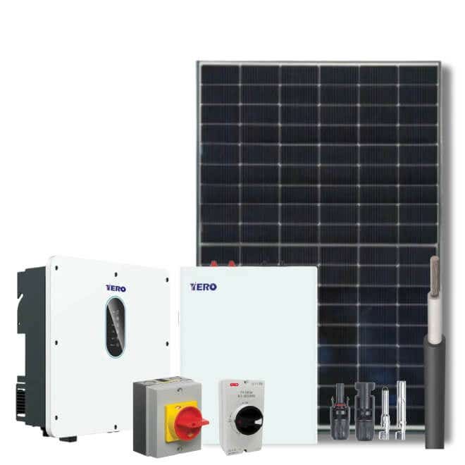 3.36Kw, 8 Panel Solar Array, Hybrid Inverter And 5Kwh Of Battery Storage With Pitched Roof Mounting