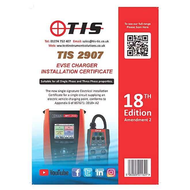 TIS EVSE Installation Certificate Book - TIS2907